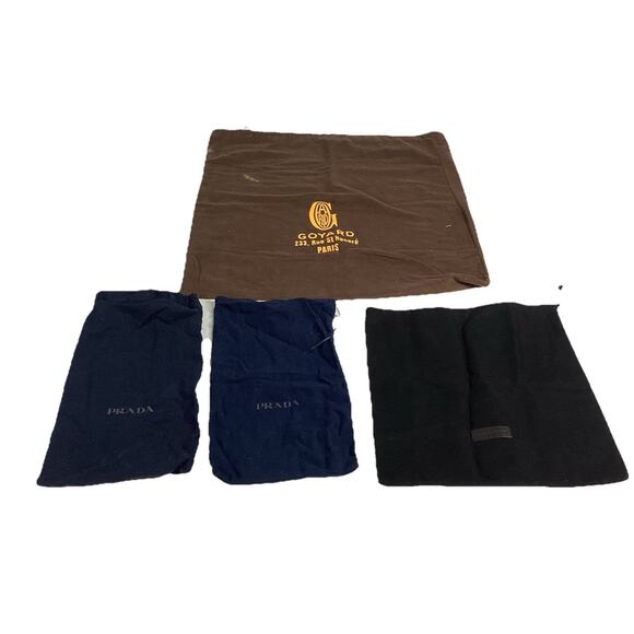 Goyard Fleece Drawstring Bag, 2 Prada Fleece Blue Bags & Dries Van Noten Bag - Picture 1 of 13